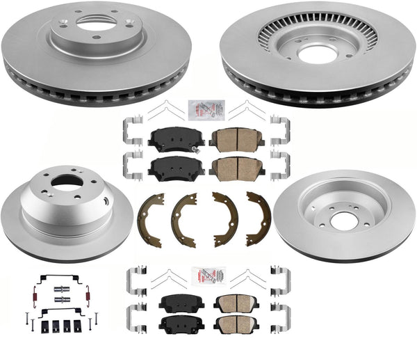 AmeriBRAKES GEO Coated Disc Brake Rotors & Pads Kit For 16-20 Kia Sorento