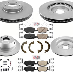 AmeriBRAKES GEO Coated Disc Brake Rotors & Pads Kit For Santa Fe Sport 2017-18