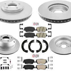 AmeriBRAKES GEO Coated Disc Brake Rotors & Pads Kit For Hyundai Santa Fe 10-12