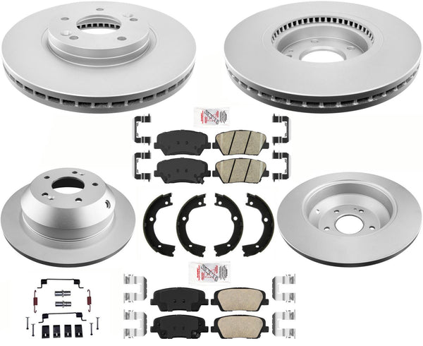 AmeriBRAKES GEO Coated Disc Brake Rotors & Pads Kit For Hyundai Santa Fe 10-12