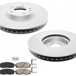 Kit de pastillas de rotores de freno de disco revestido AmeriBRAKES GEO delantero para Kia Sedona 20-2021