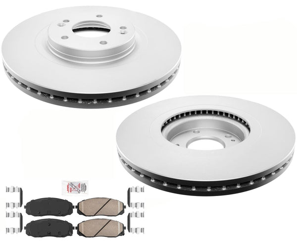 Kit de pastillas de rotores de freno de disco revestido AmeriBRAKES GEO delantero para Kia Sedona 20-2021