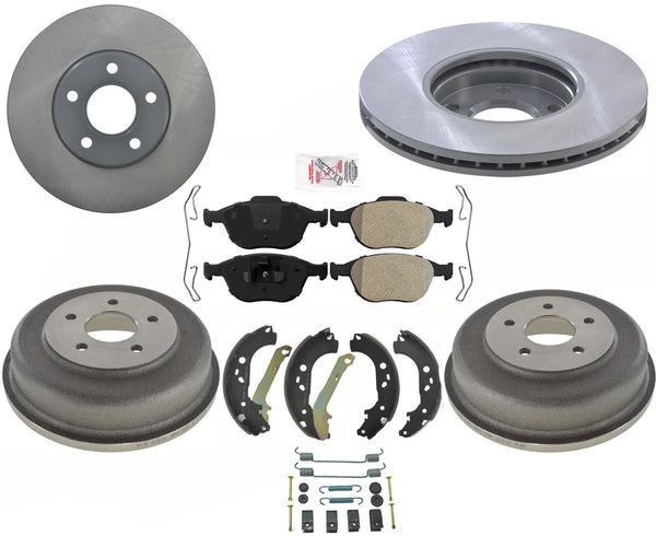 Rotores de freno de disco, pastillas de freno semimetálicas, zapatos de tambores para Ford Transit 2010-13