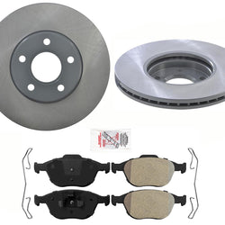 GEO Coated Front Rotors & Fleet Duty Metallic Brake Pads for Ford Transit 10-13