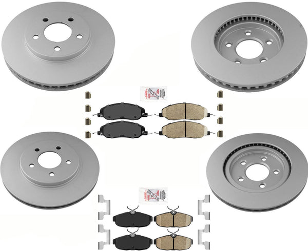 AmeriBRAKES GEO Coated Disc Brake Rotors & Pads Kit For Mustang 4.0L 2005-2010