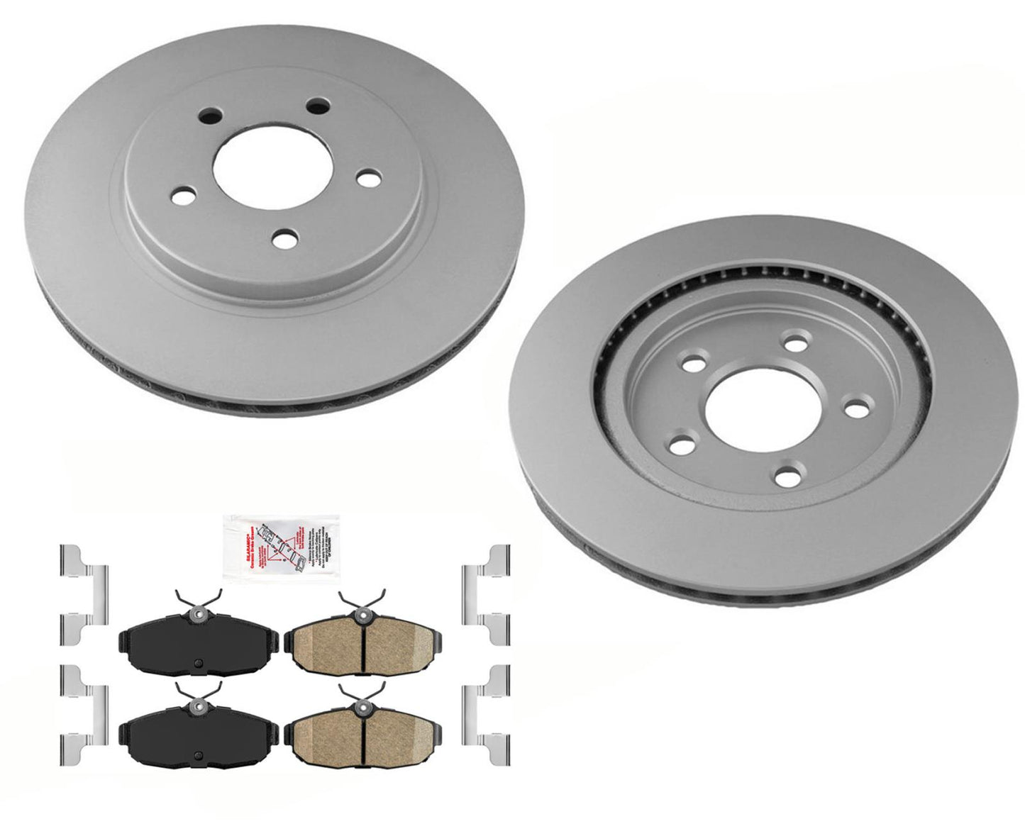 AmeriBRAKES Kit de pastillas y rotores de freno de disco con revestimiento trasero para Mustang 4.0L 2005-2010