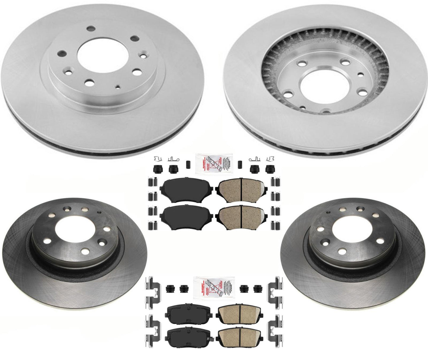 Rotores de freno de disco delantero y trasero, pastillas de freno de cerámica para Mazda Miata MX5 2006-2015