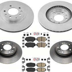 Front & Rear Disc Brake Rotors Ceramic Brake Pads For Mazda Miata MX5 2006-2015