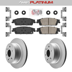 Rear Ceramic Brake Pads & Coated Rotors FOR 13-20 SILVERADO SUBURBAN YUKON TAHOE