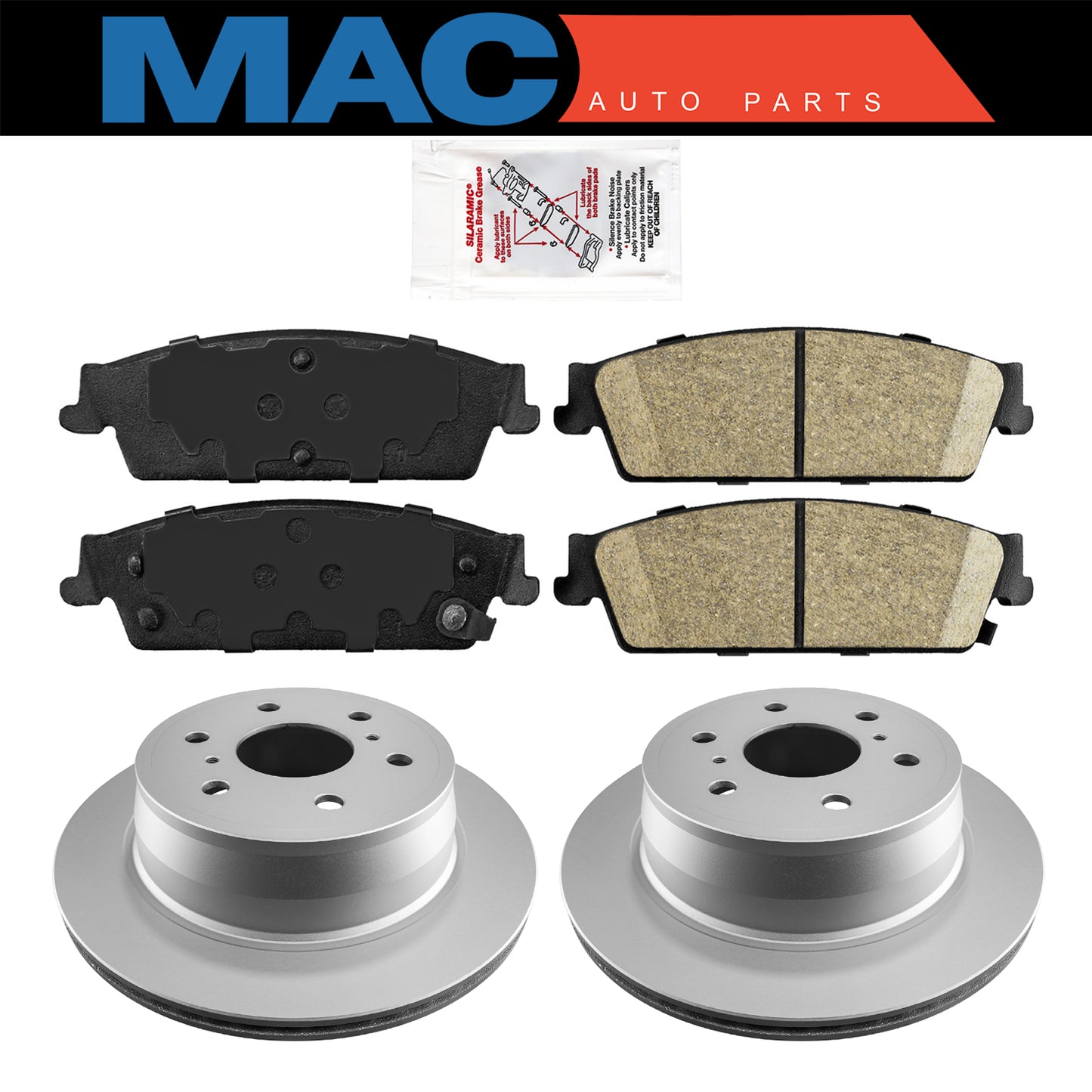 Rear Ceramic Pads & Coated Rotors FOR 07-2014 SILVERADO SUBURBAN TAHOE AVALANCHE
