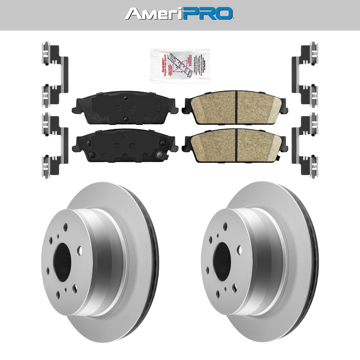 Rear Ceramic Pads & Coated Rotors FOR 07-2014 SILVERADO SUBURBAN TAHOE AVALANCHE