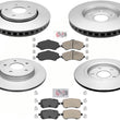 Front & Rear Brake 302MM Coated Rotors & Ceramic Pads For Town & Country 08-11