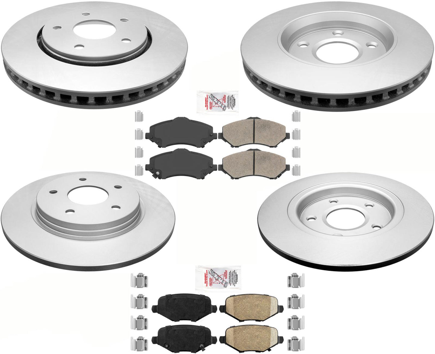 For Town & Country 2014-2016 F&R Brake 302MM GEO Coated Rotors & Ceramic Pads