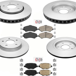 Para Town & Country 2014-2016 F&R Brake 302MM Rotores recubiertos GEO y pastillas de cerámica