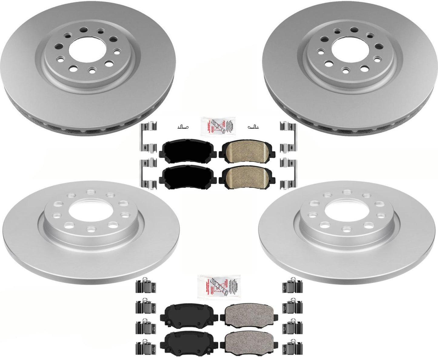 For Chrysler 200 2015-17 W/ 330MM BRF Brake Code GEO Coated Rotors Ceramic Pads