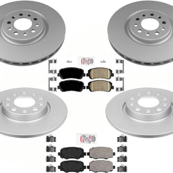 For Chrysler 200 2015-17 W/ 330MM BRF Brake Code GEO Coated Rotors Ceramic Pads