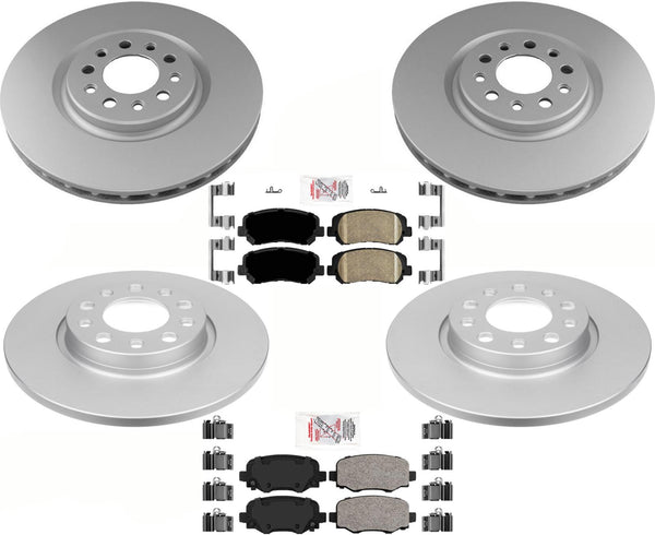 For Chrysler 200 2015-17 W/ 330MM BRF Brake Code GEO Coated Rotors Ceramic Pads