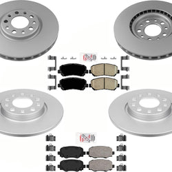 For Chrysler 200 15-17 With 305MM BRG Brake Code GEO Coated Rotors Ceramic Pads