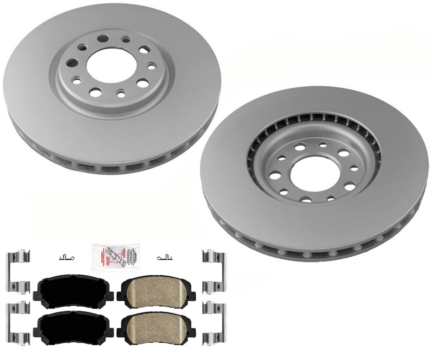 Para Dodge Dart 2013-2016 Rotores de freno de disco delantero recubiertos y pastillas de cerámica