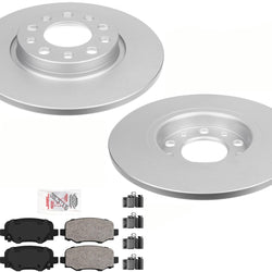 For Chrysler 200 2015-2017 Rear Coated Disc Brake Rotors Ceramic Pads, Hardware