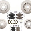 Front & Rear Coated Disc Brake Rotors Pads Hardware For Ram 1500 2019-2021