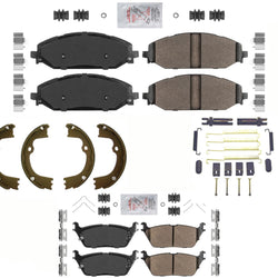 Front & Rear Fleet Duty Brake Pads Hardwar Parking Shoes For Ram 1500 19-2021