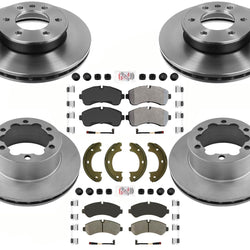 Coated Disc Brake Rotors Pads Hardware for 19-20 Sprinter 3500 Dual Rear Wheel