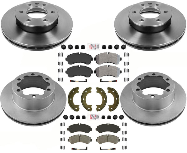 Coated Disc Brake Rotors Pads Hardware for 19-20 Sprinter 3500 Dual Rear Wheel