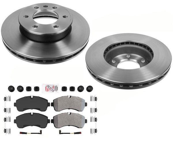 Coated Disc Brake Rotors Pads Hardware For Mercedes Benz Sprinter 2500 2019-20