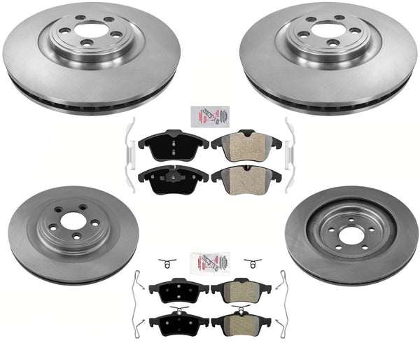 Front & Rear Rotors Brake Pads For Jaguar S-Type With 326MM Rotors 2006-2008