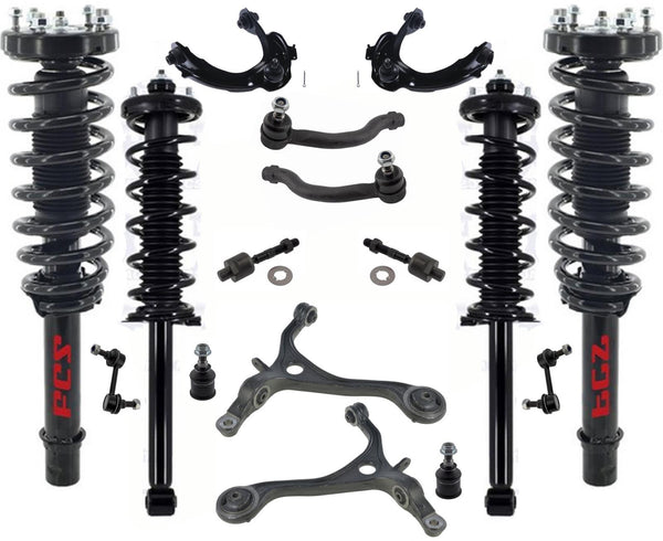 Kit de dirección de chasis de brazos de control de puntales completos delanteros y traseros para Acura TL 04-06