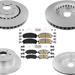 F & R AmeriBRAKES Coated Disc Brake Rotors Pads for 2008-2013 Toyota Highlander
