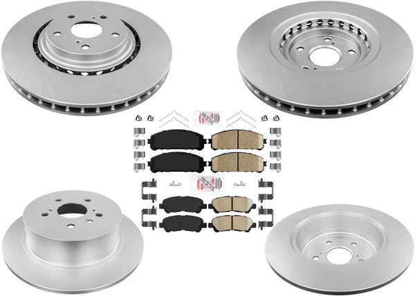 F & R AmeriBRAKES Coated Disc Brake Rotors Pads for 2008-2013 Toyota Highlander