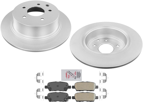 Rear AmeriBRAKES Coated Disc Brake Rotors Pads for 2002-2006 Nissan Altima