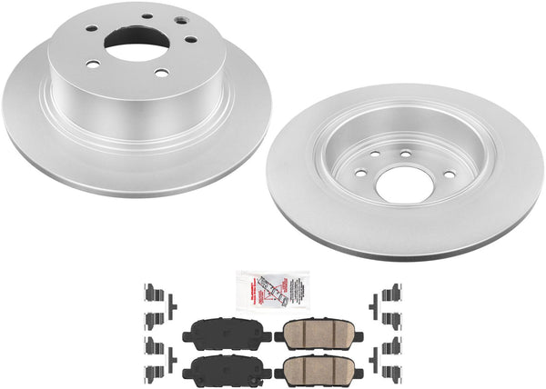 Rear AmeriBRAKES Coated Disc Brake Rotors Pads for 2010-2021 Nissan Altima