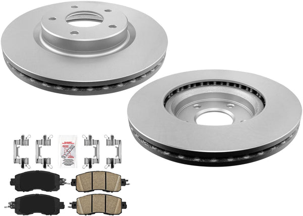 Front AmeriBRAKES Coated Disc Brake Rotors Pads for 2013-2021 Nissan Altima