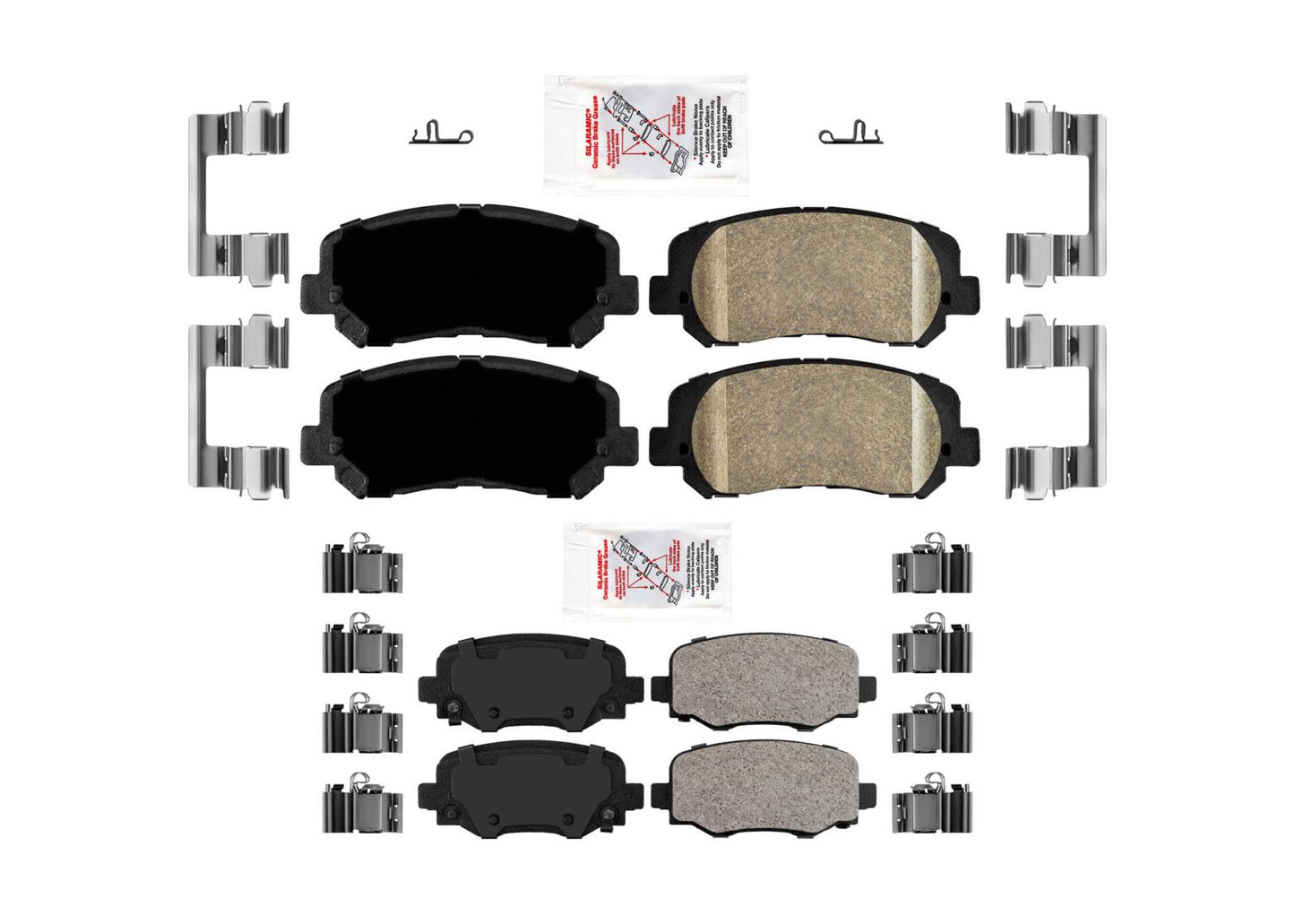 Front and Rear Ceramic Brake Pads w/ BRF Brake Code For Chrysler 200 2015-2017