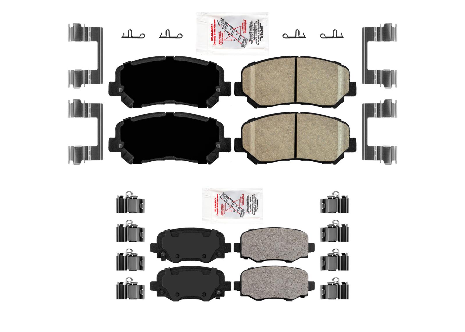 Front and Rear Ceramic Brake Pads w/ BRG Brake Code for Chrysler 200 2015-2017