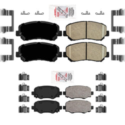 Front and Rear Ceramic Brake Pads w/ BRG Brake Code for Chrysler 200 2015-2017
