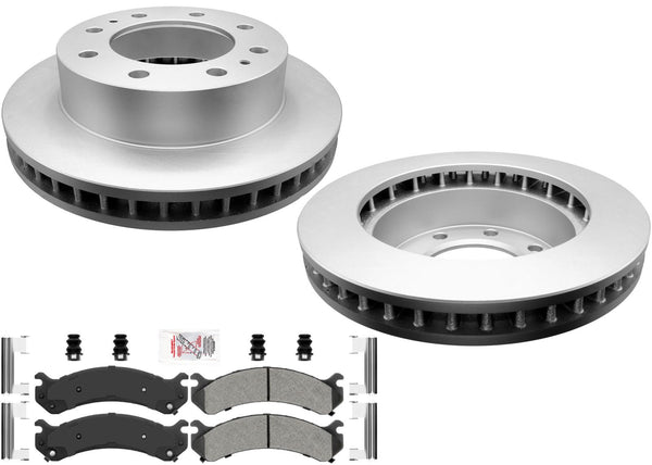Coated Front Rotors Fleet Duty Metallic Brake Pads for GM Silverado 2500 99-09