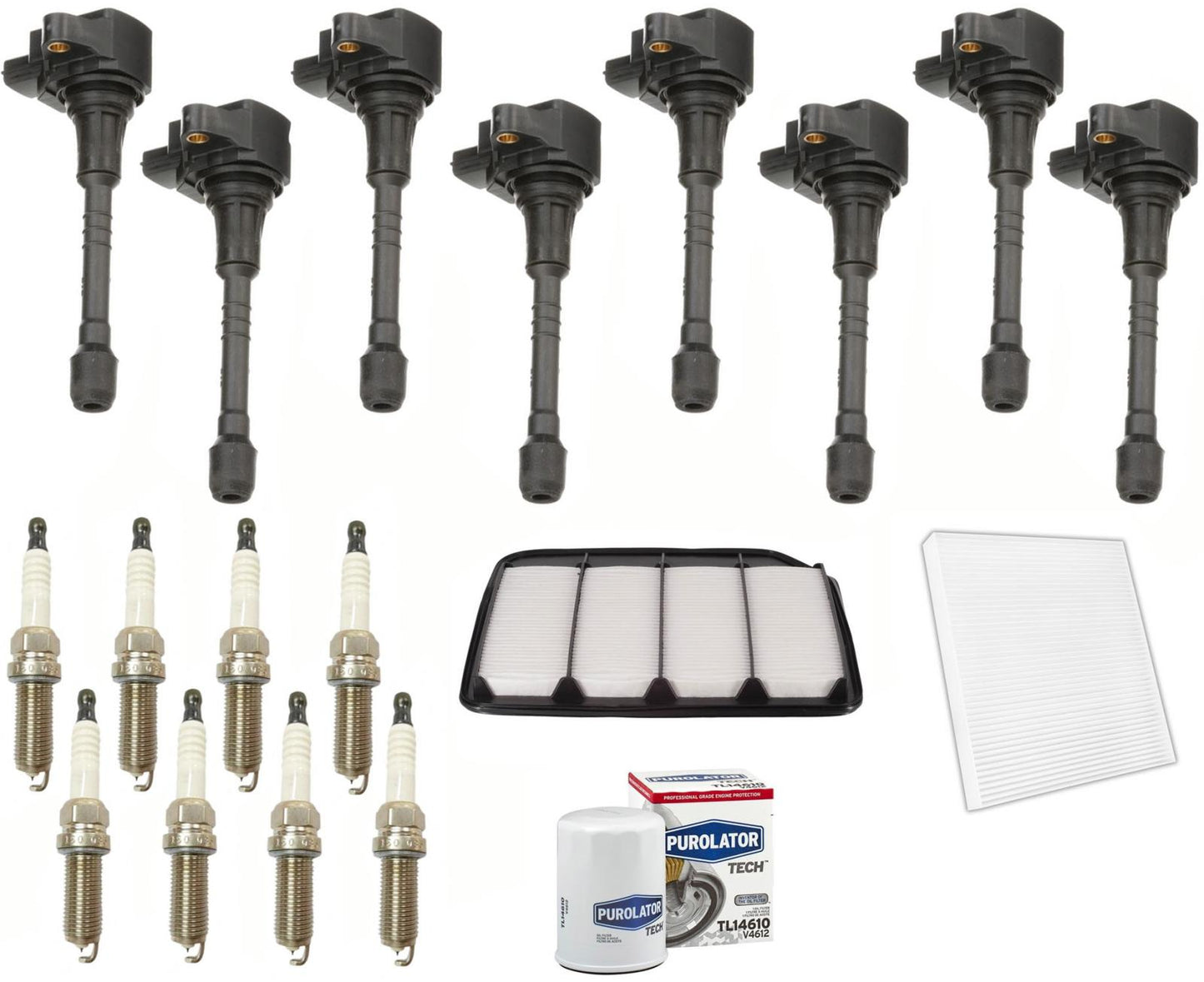 8 Direct Ignition Coils Spark Plugs & Filters For Infiniti QX80 5.6L 2014-2023