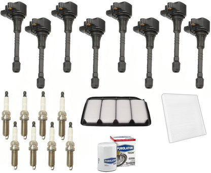 8 Direct Ignition Coils Spark Plugs & Filters For Infiniti QX80 5.6L 2014-2023