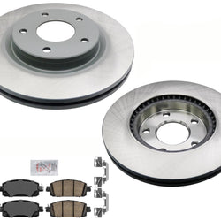 Coated Front Disc Brake Rotors & Ceramic Pads For Nissan Sentra 2020-2022