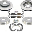 Front Disc Brake Drums Brake Shoes & Spring Kit for Nissan Sentra W Drums 20-22