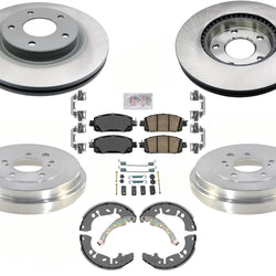Front Disc Brake Drums Brake Shoes & Spring Kit for Nissan Sentra W Drums 20-22
