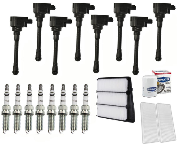 Ignition Coils Iridium Spark Plugs & Filters For Nissan NV2500 5.6L 2016-2020