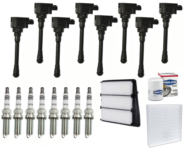 Ignition Coils Iridium Spark Plugs & Filters For Nissan NV3500 5.6L 2016-2019