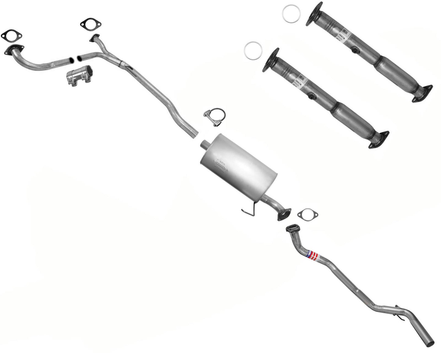Exhaust System Fits For Nissan Titan 2004-2006 5.6L With Front Resonators