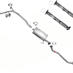 El sistema de escape se adapta a Nissan Titan 2004-2006 5.6L con resonadores delanteros
