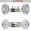 Front + Rear Brake Pads & Coated Rotors FOR 2008-2013 TOYOTA HIGHLANDER